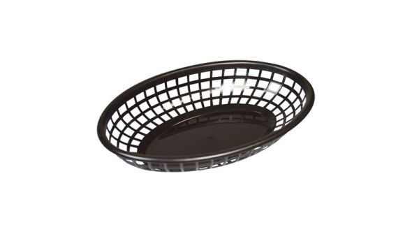 Fast Food Basket Black 26x18cm Pack 6