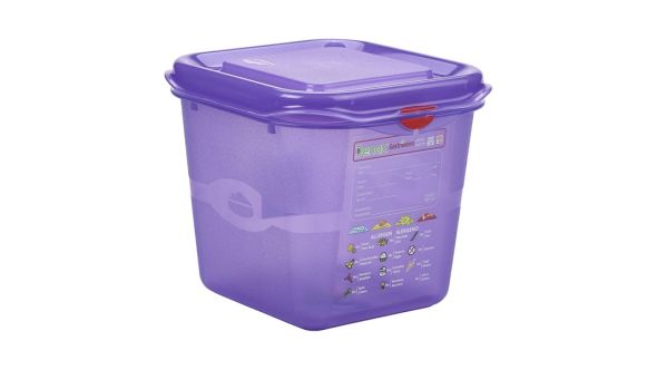 Purple Allergen Storage Container 1/6GM 150mm Deep 2.6L