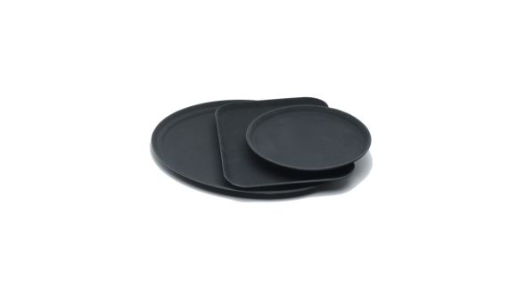 Tray Gengrip Fibreglass Round 14" Black - Genware