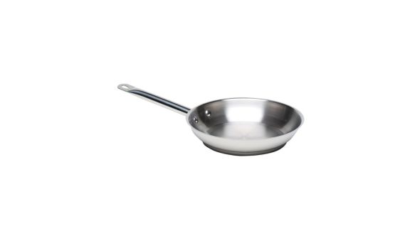 Genware Stainless Steel Frying Pan 20 x 4.5cm Induction Compatible