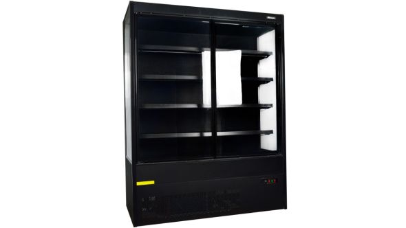 Blizzard BTD200BK-GD Black Slim Tiered Display 1935mm Wide Multideck - Sliding Doors