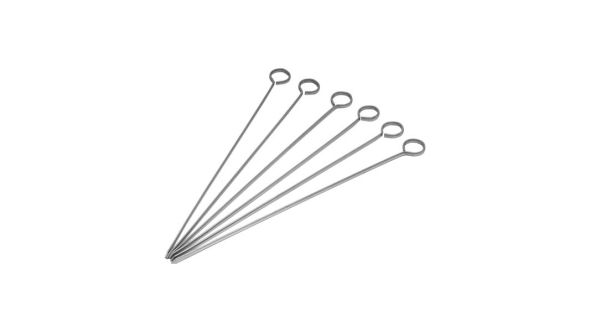 Stainless Steel  Skewers 8" (Pack Of 6) - Genware