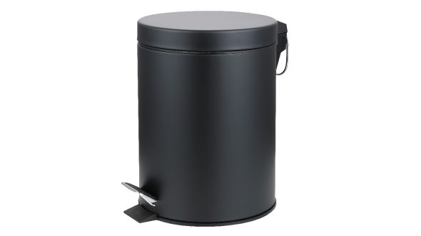 Sunnex 50130K Pedal Bin Matte Black - Round 3L