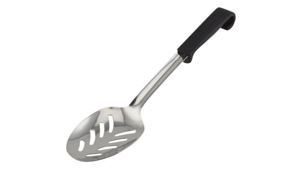 Genware Plastic Handle Spoon Slotted Black