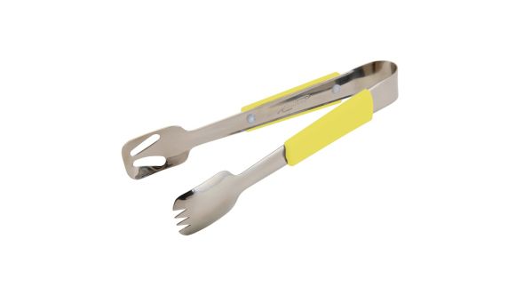 Genware Plastic Handle Buffet Tongs Yellow