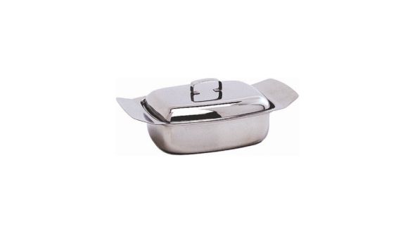 Stainless Steel Butter Dish & Lid 250G (0.5Lb) - Genware