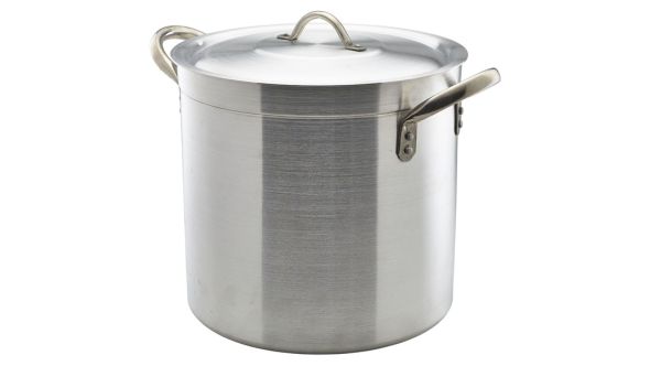 37 Ltr Aluminium Deep Stockpot & Lid - Genware 709-36