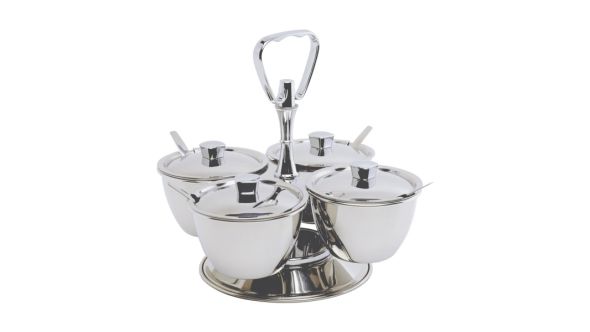 Stainless Steel Revolving Relish Server 3-Way (62399) - Genware