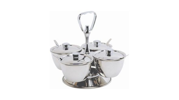 Stainless Steel Revolving Relish Server 4-Way (66277) - Genware