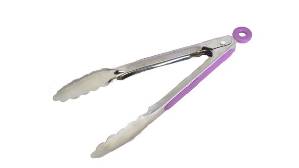 Purple Allergen Tongs - Stainless Steel 23cm