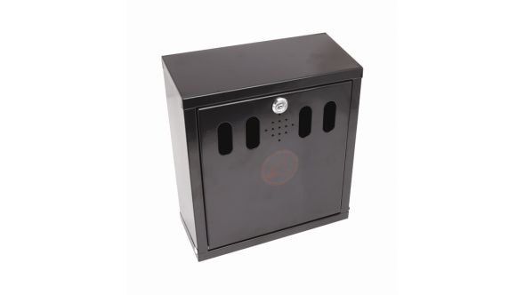 Genware Black Wall-Mounted Outdoor Ashtray