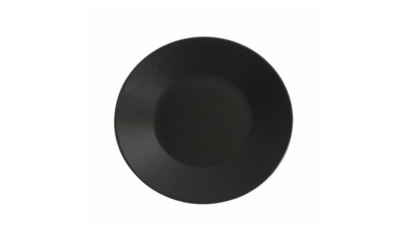 Luna Wide Rim Plate 27.5cm Ø Black Stoneware