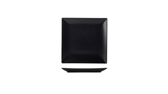 Luna Square Coupe Plate 21cm Black Stoneware