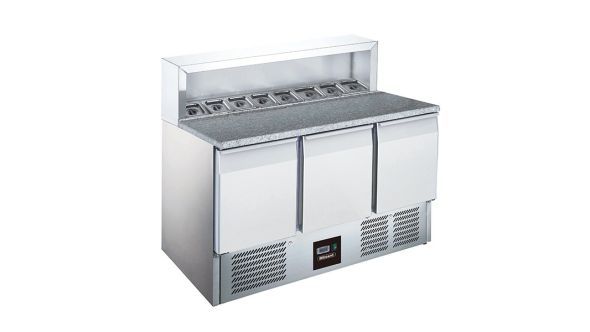 Blizzard 3 Door Pizza Prep Counter 386L BCC3PREPGRANITE