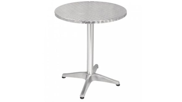 Bolero Round Bistro Cafe Table - Stainless Steel 800mm U426