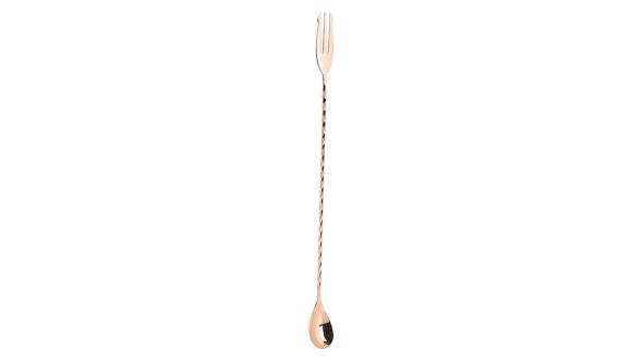 Fork End Bar Spoon 32cm Copper - Genware BS-F32C