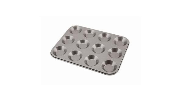 Carbon Steel Non-Stick 12 Cup Bun Tray - Genware