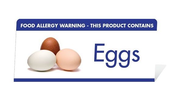 Allergen Warning Buffet Tent Notices "This Product Contains Eggs" BT007