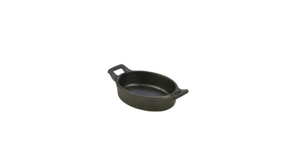 Mini Cast Iron Oval Eared Dish 12X9X3cm - Genware