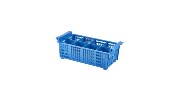 8 Compart Cutlery Basket (Blue)430X210X155mm - Genware