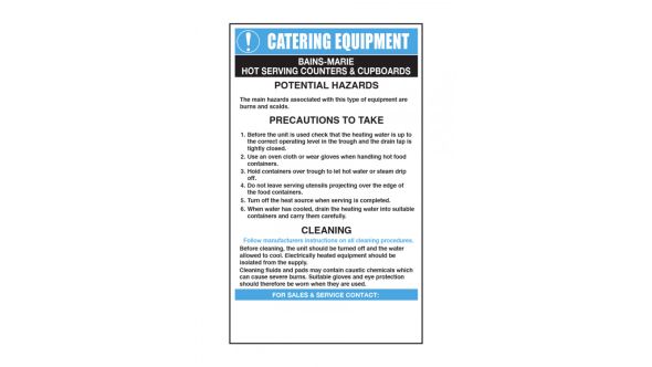 Bain Maries Catering Safety Sign - Mileta CE013