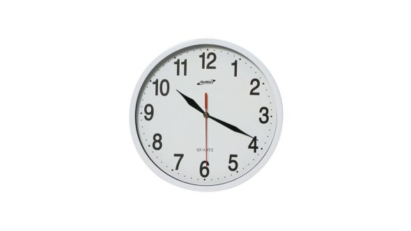 Wall Clock White 24cm Dia - Genware