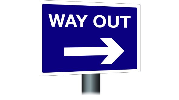 Way Out Sign - Right Arrow 300x400mm Wall Mounted