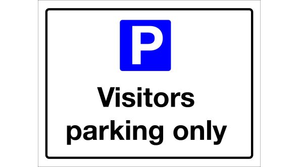 Visitors Parking Only Sign 300x400mm Wall Mounted