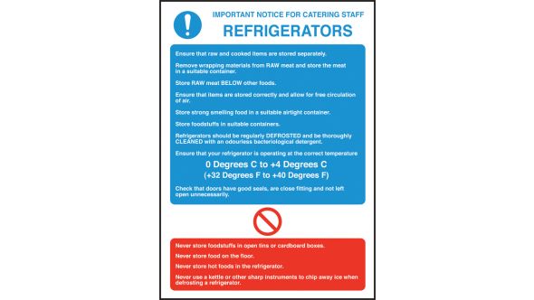 Refrigerator notice. 300x200mm. S/A