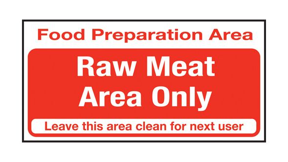 Food prep area. Raw food only. 100x200mm. S/A