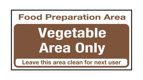 Food prep area. Vegetables only. 100x200mm. S/A