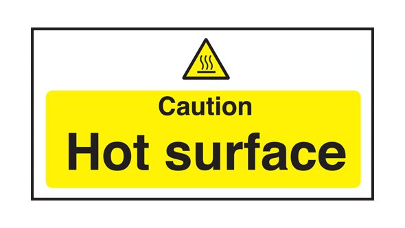 Caution hot surface. 100x200mm. S/A