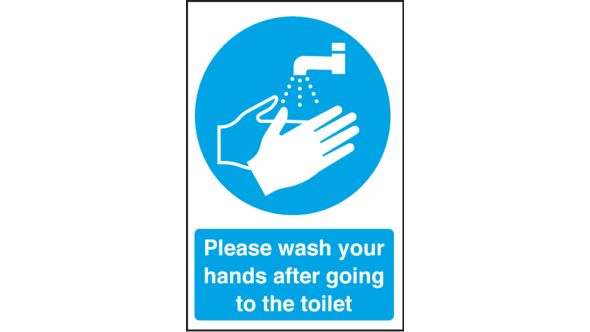 Wash your hands after going to the toilet. 300x200mm. S/A