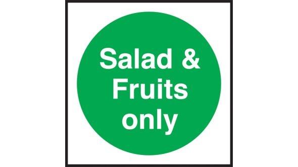 Salad & fruits only. 100x100mm. Self Adhesive Vinyl