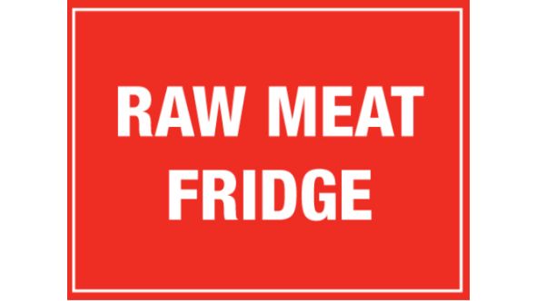 Raw Meat Fridge. 150x200mm. Self Adhesive Vinyl