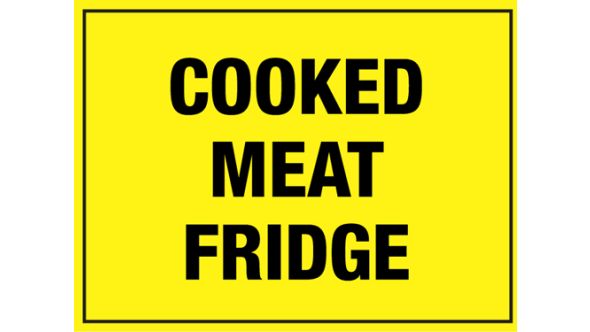 Cooked Meat Fridge. 150x200mm. Self Adhesive Vinyl