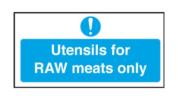 Utensils for Raw Meats Only. 100x200mm. S/A