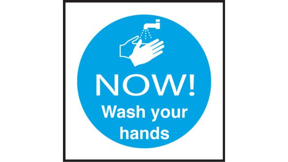 NOW! Wash your hands. 100x100mm. S/A