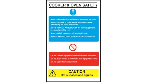 Cooker & Oven Safety. 300x200mm. S/A