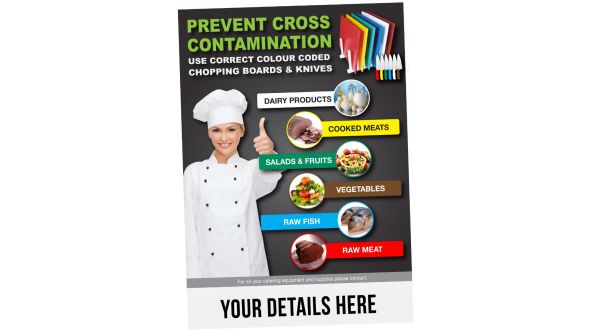 A5 Personalised Prevent cross Contamination Notice. S/A. Pack of 20