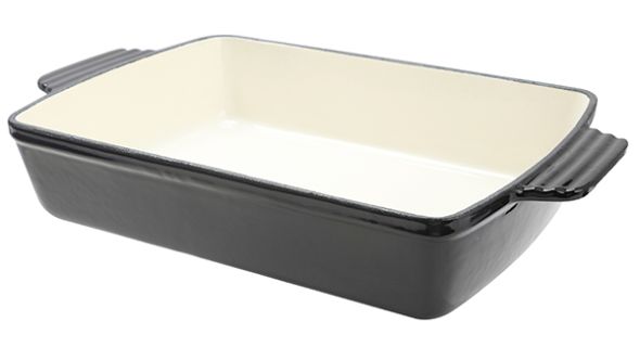 Black Cast Iron Dish Rectangular 28 x 22 x 6.5 cm 2 Litres Sunnex CST28K