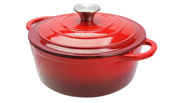 Red Cast Iron Round Casserole Pot 21 x 10 cm 2.5L Sunnex CSTCA20R