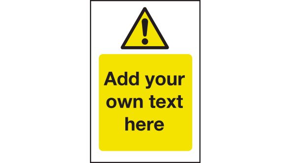 Hazard & Warning - Create Your Own Catering Sign - Add Your Own Text 300x200mm