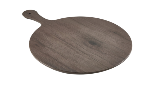 Wood Effect Melamine Paddle Board Round 17" - Genware