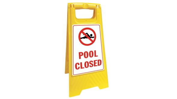 Pool Closed Floor Stand Yellow 620x300mm Foldable