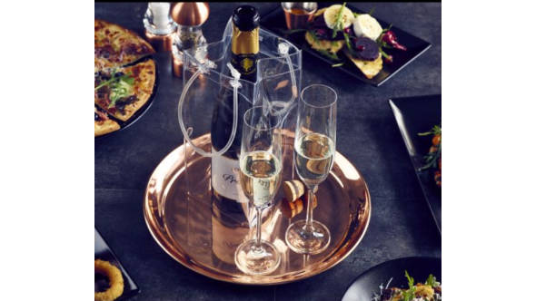 Copper 12" Round Drinks Tray 300mm - Genware