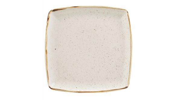 Churchill Stonecast Deep Square Plate Barley White 260mm - DK529 - pk 6