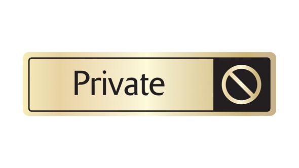 Private with symbol. Black on gold. F/M