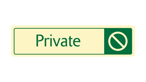 Private with symbol. Cream on green. F/M