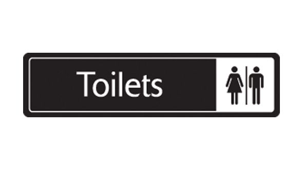 Toilets with symbol. White on black. F/M